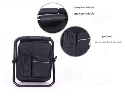 Camouflage Insulated Cooler Backpack Chair - Foldable Stool for Picnics & BBQ - Image 6
