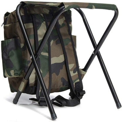 Folding Camo Backpack Stool - Portable Chair for Camping & Fishing - Image 3