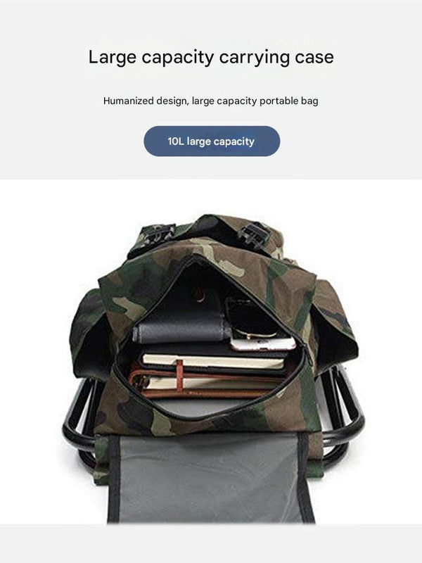 Folding Camo Backpack Stool - Portable Chair for Camping & Fishing - Image 7