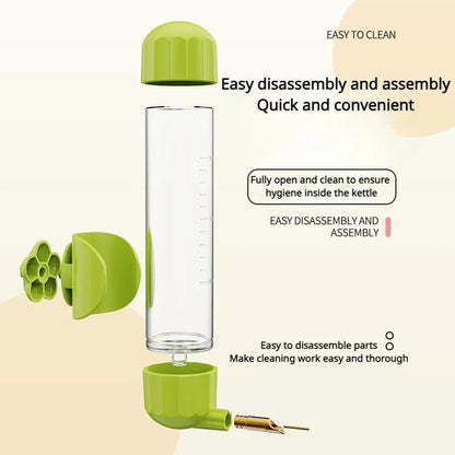 Brown Automatic Bird Water Feeder Bottle (200ml) - Leakproof No-Drip Dispenser for Parrots - Image 4