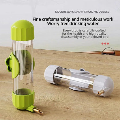 Grey Automatic Bird Water Feeder Bottle (200ml) - Leakproof No-Drip Dispenser for Parrots - Image 3