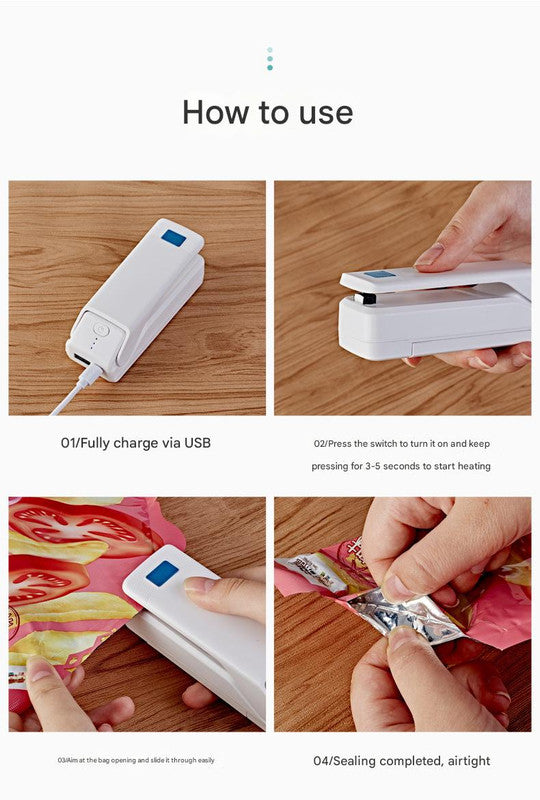 Kitchen Gadget: Portable Heat Sealer - Seals Bags, Cuts, Holds Phone - Image 3