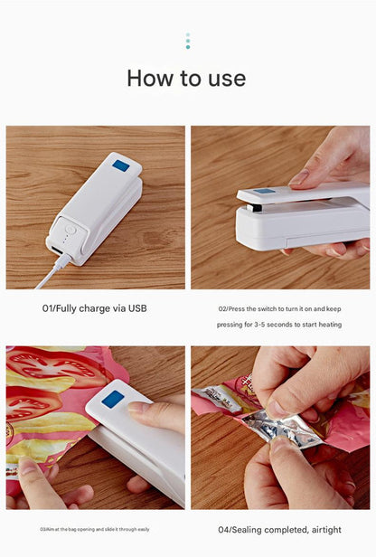 Kitchen Gadget: Portable Heat Sealer - Seals Bags, Cuts, Holds Phone - Image 3