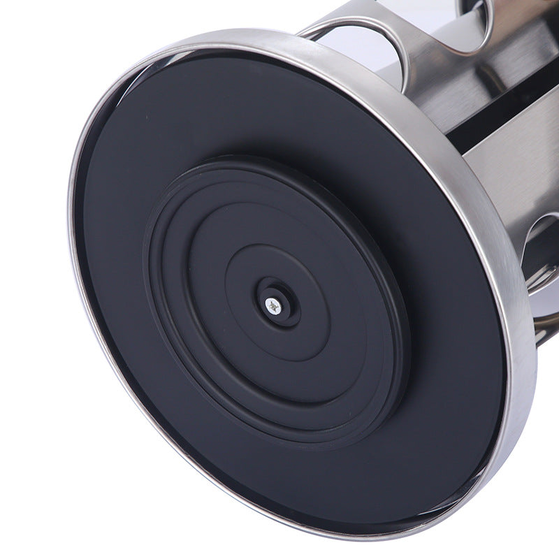 Modern stainless steel round rotating spice rack with 12 empty glass jars (88 ml each) - Image 5
