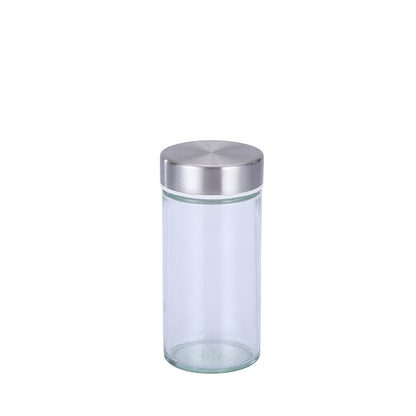 Modern stainless steel rounded corner rotating spice rack with 16 empty glass jars (88 ml each) - Image 6