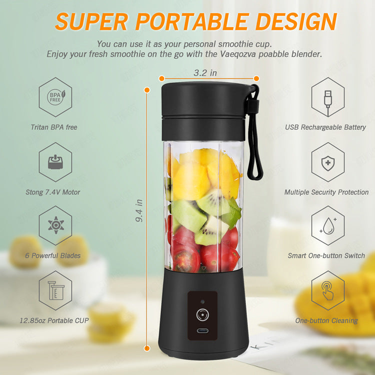 Green Portable Blender USB Rechargeable - Personal Size Smoothie Maker On The Go - Image 2