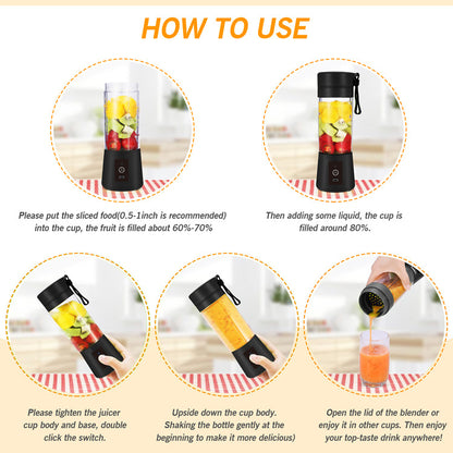 Light Purple Portable Blender USB Rechargeable - Personal Size Smoothie Maker On The Go - Image 3