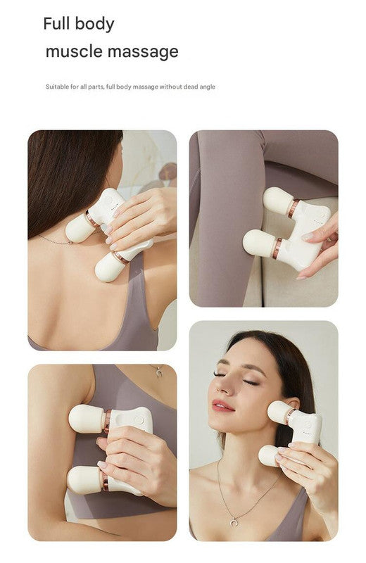White Portable Dual Head Mini Massager - 5 Modes, Quiet Operation, USB-C Rechargeable - Image 7
