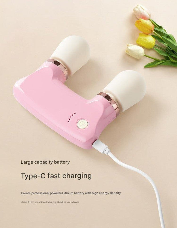 White Portable Dual Head Mini Massager - 5 Modes, Quiet Operation, USB-C Rechargeable - Image 8