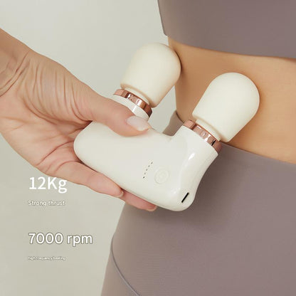 Pink Portable Dual Head Mini Massager - 5 Modes, Quiet Operation, USB-C Rechargeable - Image 4