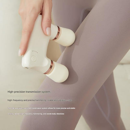 Light yellow Portable Dual Head Mini Massager - 5 Modes, Quiet Operation, USB-C Rechargeable - Image 5