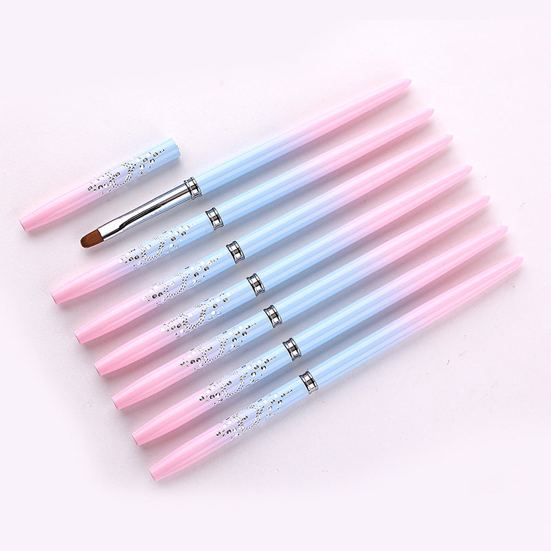 Professional Nail Art Brush Kit (15pcs) - Gradient Handles Manicure Tools - Image 7