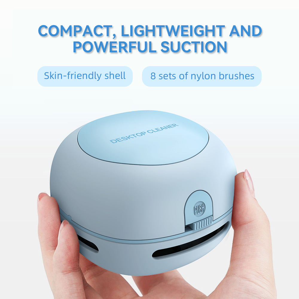 Pink Cordless Tabletop Crumb Sweeper - USB Rechargeable Mini Vacuum for Desk - Image 2