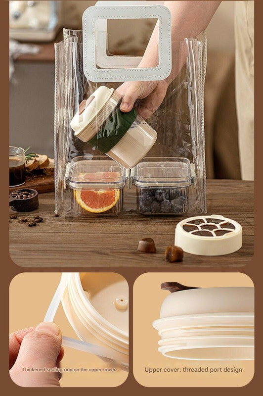 2-in-1 Ice Cube Maker Tumbler - Portable Cup with Integrated Silicone Ice Tray & Lid (1 cup + 3 ice tray) - Image 6