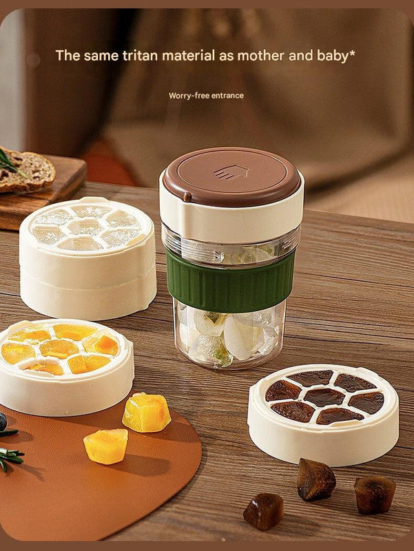 2-in-1 Ice Cube Maker Tumbler - Portable Cup with Integrated Silicone Ice Tray & Lid (1 cup + 3 ice tray) - Image 7