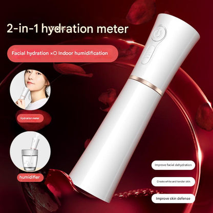 Red 2 in 1 Cool Mist Humidifier and Facial Moisturizer - USB Rechargeable Portable Nano Sprayer - Image 2