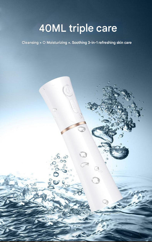 Red 2 in 1 Cool Mist Humidifier and Facial Moisturizer - USB Rechargeable Portable Nano Sprayer - Image 4