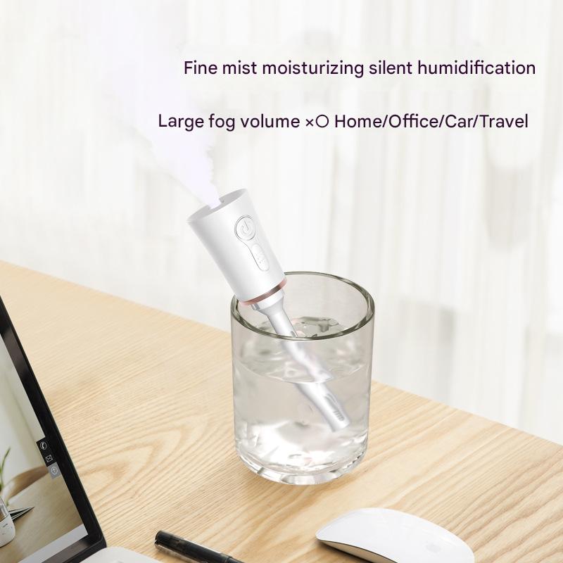 White 2 in 1 Cool Mist Humidifier and Facial Moisturizer - USB Rechargeable Portable Nano Sprayer - Image 3