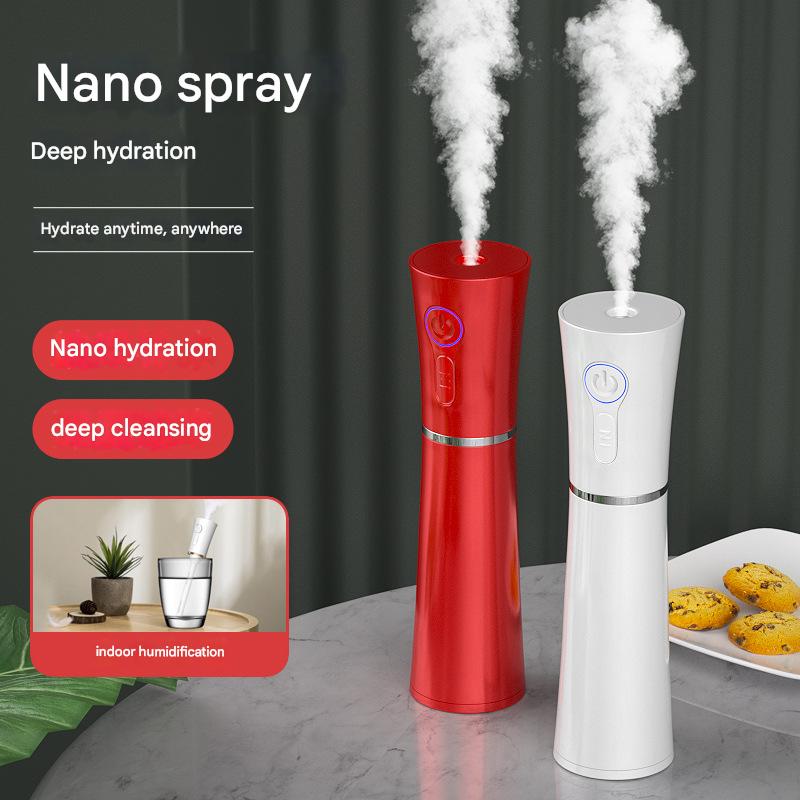 White 2 in 1 Cool Mist Humidifier and Facial Moisturizer - USB Rechargeable Portable Nano Sprayer - Image 5