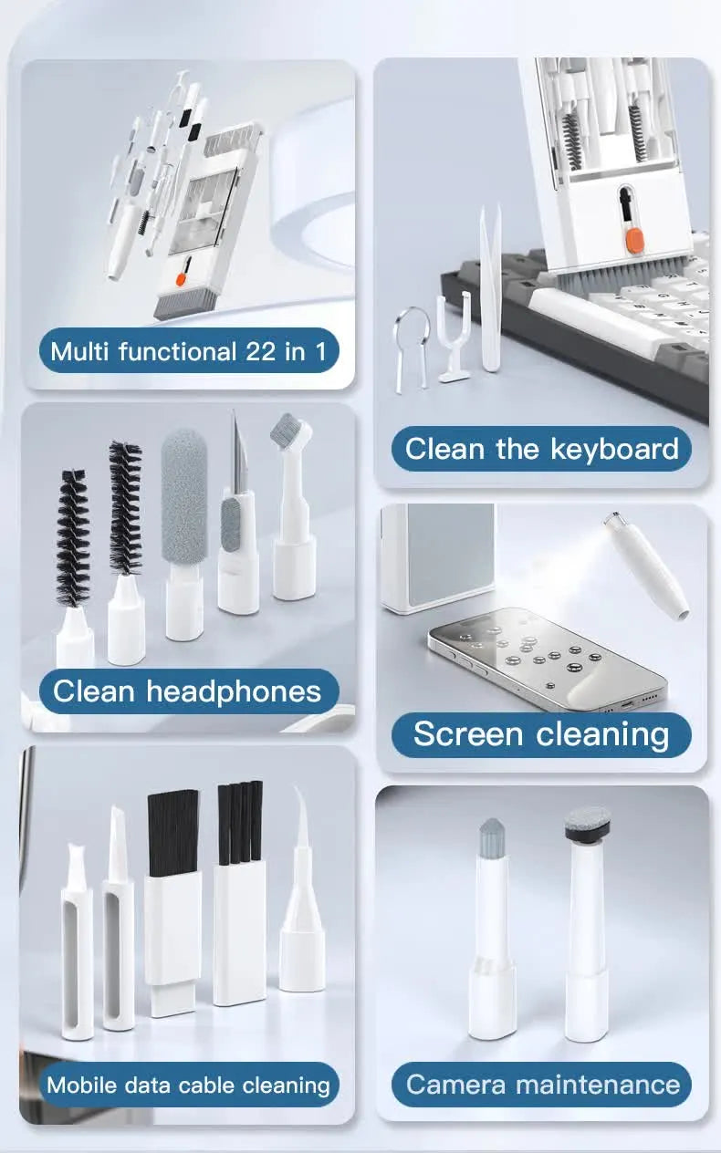 Black 22-in-1 Electronics Cleaning Kit - for Keyboards, Airpods, Laptops, Cell Phones, Cameras - Image 5