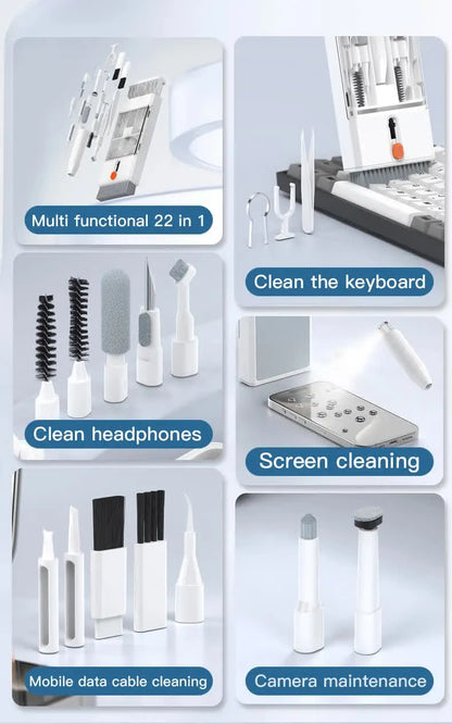 Black 22-in-1 Electronics Cleaning Kit - for Keyboards, Airpods, Laptops, Cell Phones, Cameras - Image 5