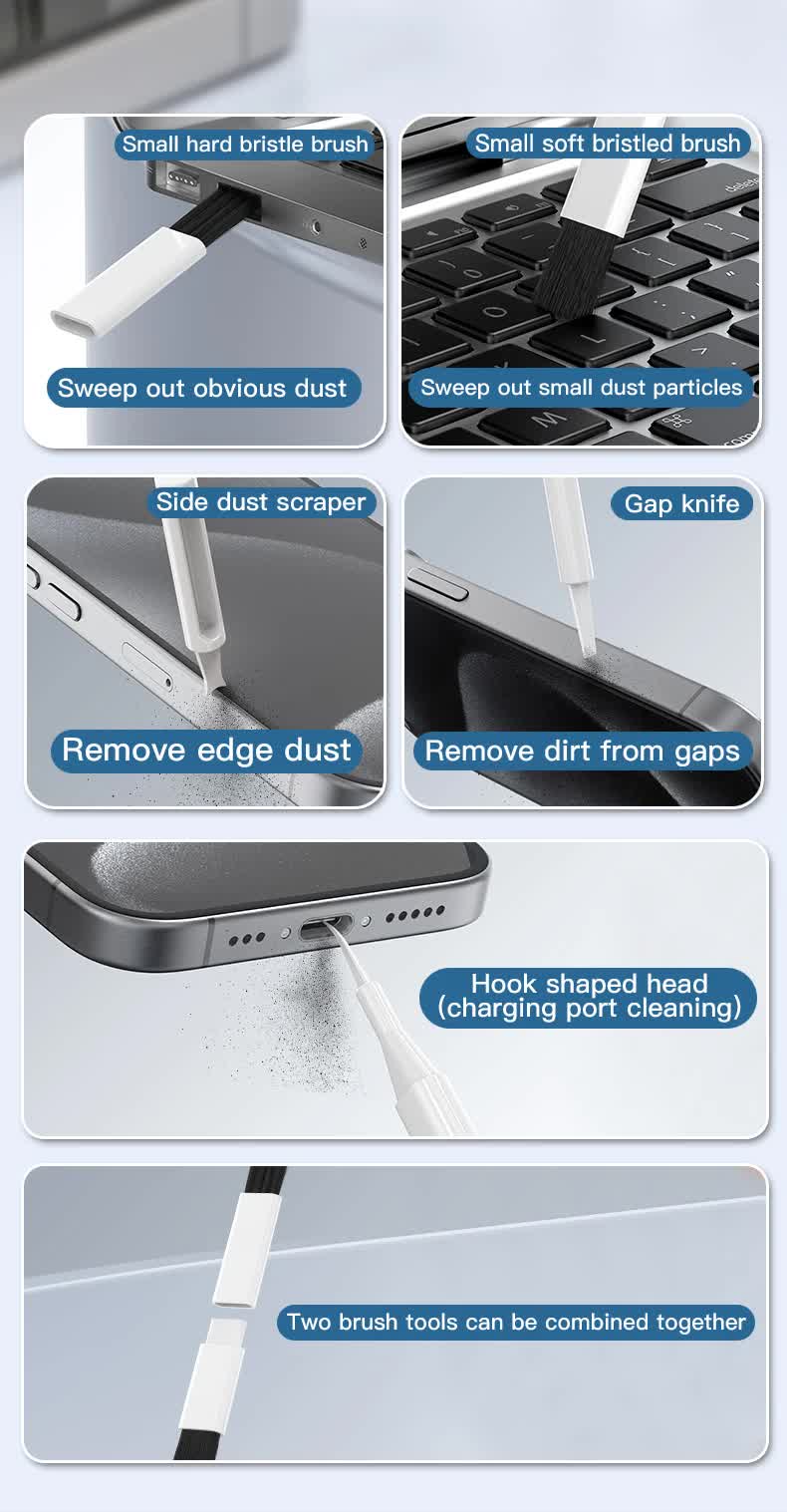 Black 22-in-1 Electronics Cleaning Kit - for Keyboards, Airpods, Laptops, Cell Phones, Cameras - Image 6