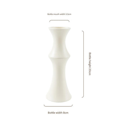 Matte White Ceramic Vase - Unique Bamboo Shape Design (20x8x5.5cm) - Image 2