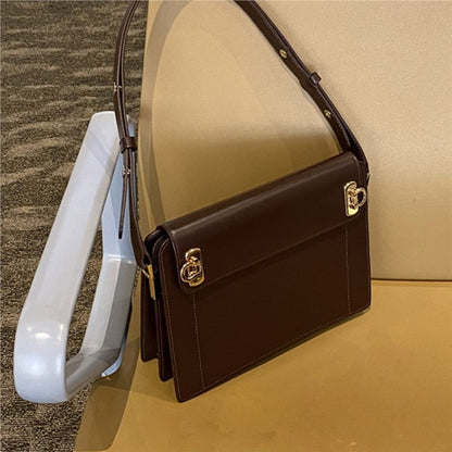 Brown Premium Leather Underarm Bag with Elegant Accordion Design - Image 5