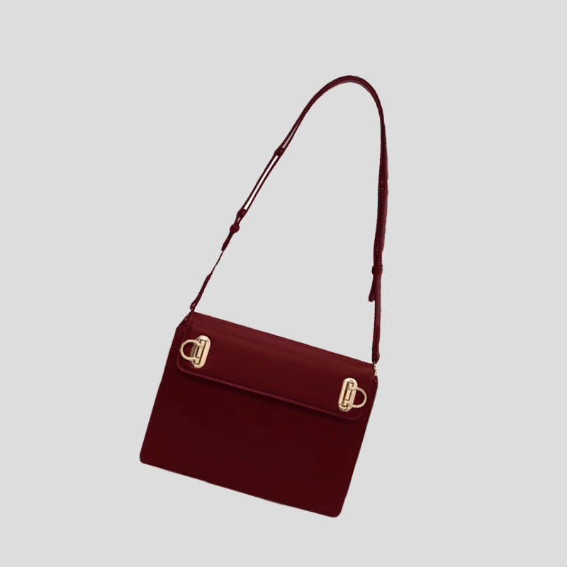 Red Premium Leather Underarm Bag with Elegant Accordion Design - Image 2