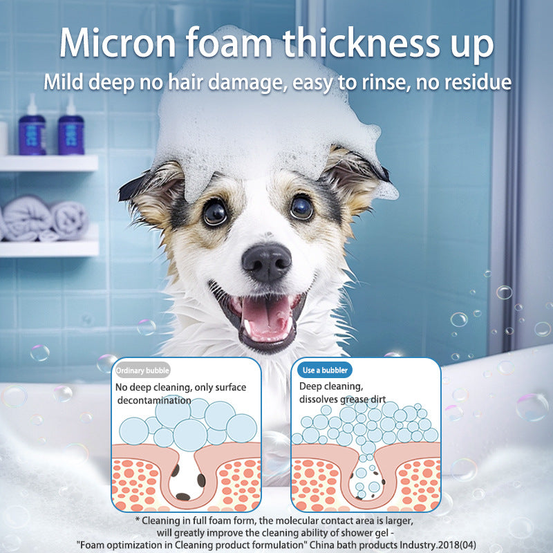 Light blue Electric Pet Shampoo Foamer Gun - Dense Foam, Quiet Operation, Easy Bath - Image 3