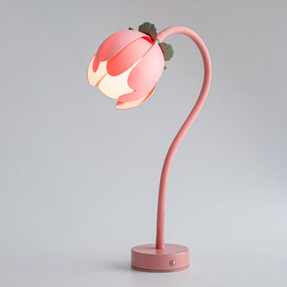 Pink LED Tulip Desk Lamp - Flexible Gooseneck, Decorative Flower Table Light - Image 3
