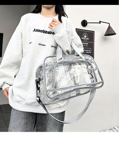 Silver transparent Multi-Purpose Clear PVC Bag - Travel, Fitness, Storage Tote (42x26x15cm) - Image 3