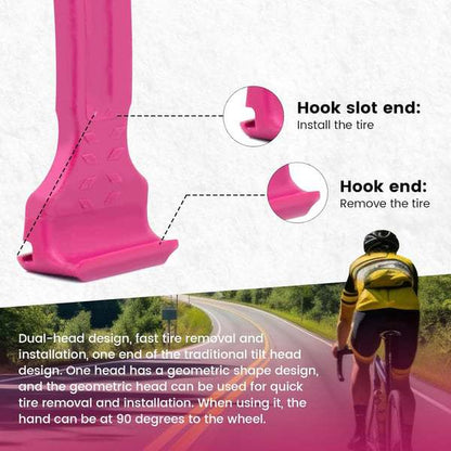 Pink Easy-to-use bicycle tire levers (one pair) - quick tire removal and installation tool - Image 3