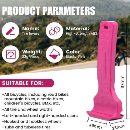 Pink+Black Easy-to-use bicycle tire levers - quick tire removal and installation tool - Image 2