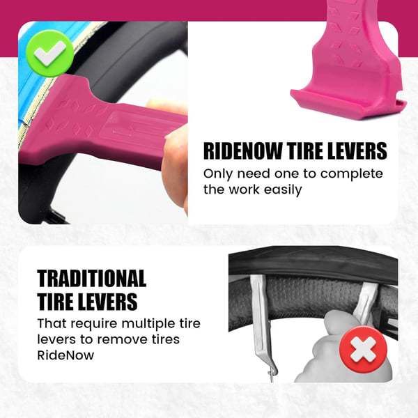 Pink+Black Easy-to-use bicycle tire levers - quick tire removal and installation tool - Image 4