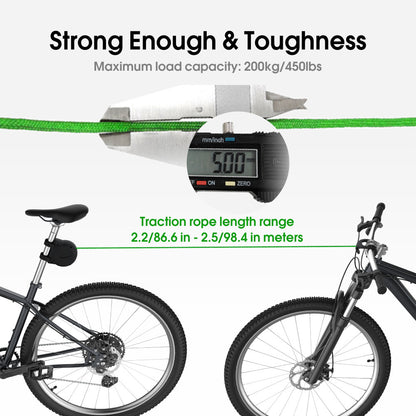 Bike Tow Strap with Automatic Shrinkage - Parent-Child Cycling Assist Rope (450lbs Capacity) - Image 7