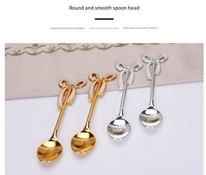 Elegant Swan Base Spoon Holder Set with 6 Coffee/Dessert Spoons(Silver spoon) - Image 4