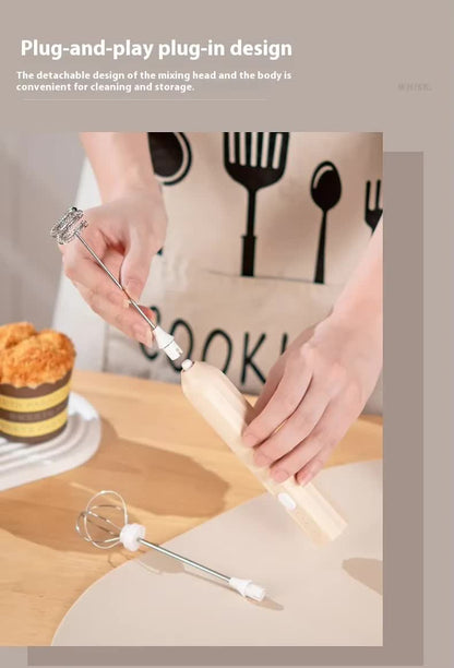 Apricot Mini Hand Mixer with Frother & Balloon Whisk Heads - Rechargeable Kitchen Tool - Image 3