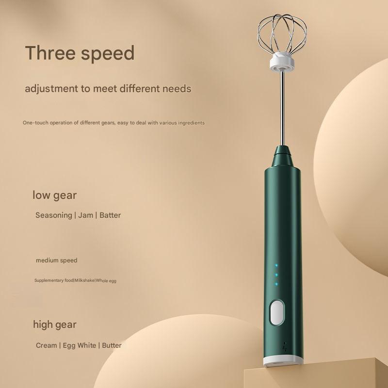 Pink Cordless Egg Beater & Cream Whipper - USB Powered Hand Mixer(Balloon Head) - Image 2