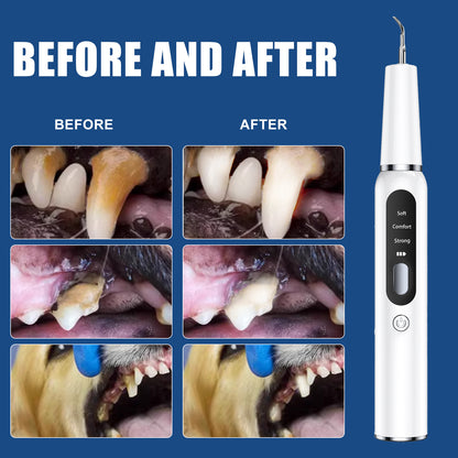 White Professional Pet Dental Cleaning Kit - Ultrasonic Scaler, Tools & 3 Modes - Image 3