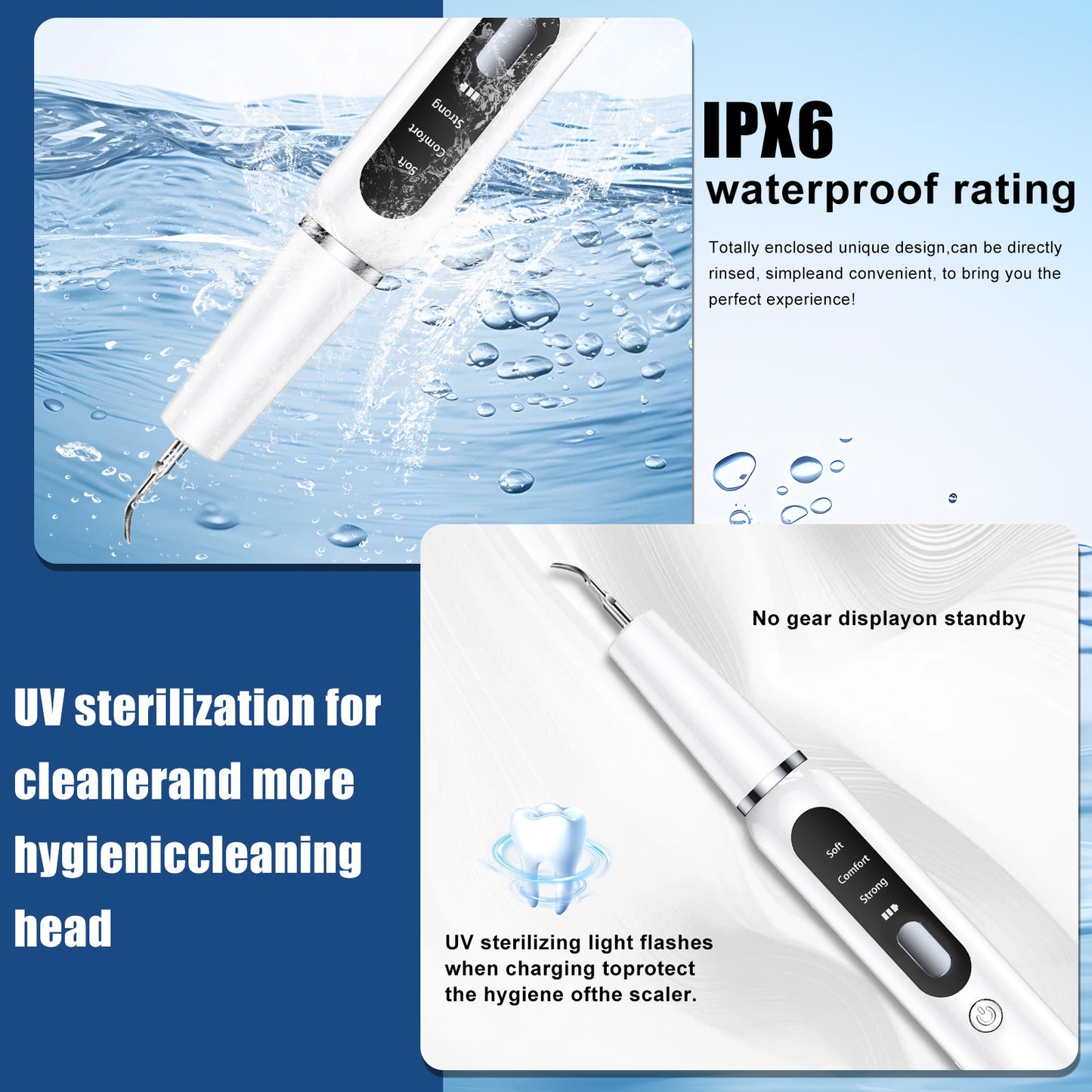 Black Professional Pet Dental Cleaning Kit - Ultrasonic Scaler, Tools & 3 Modes - Image 4