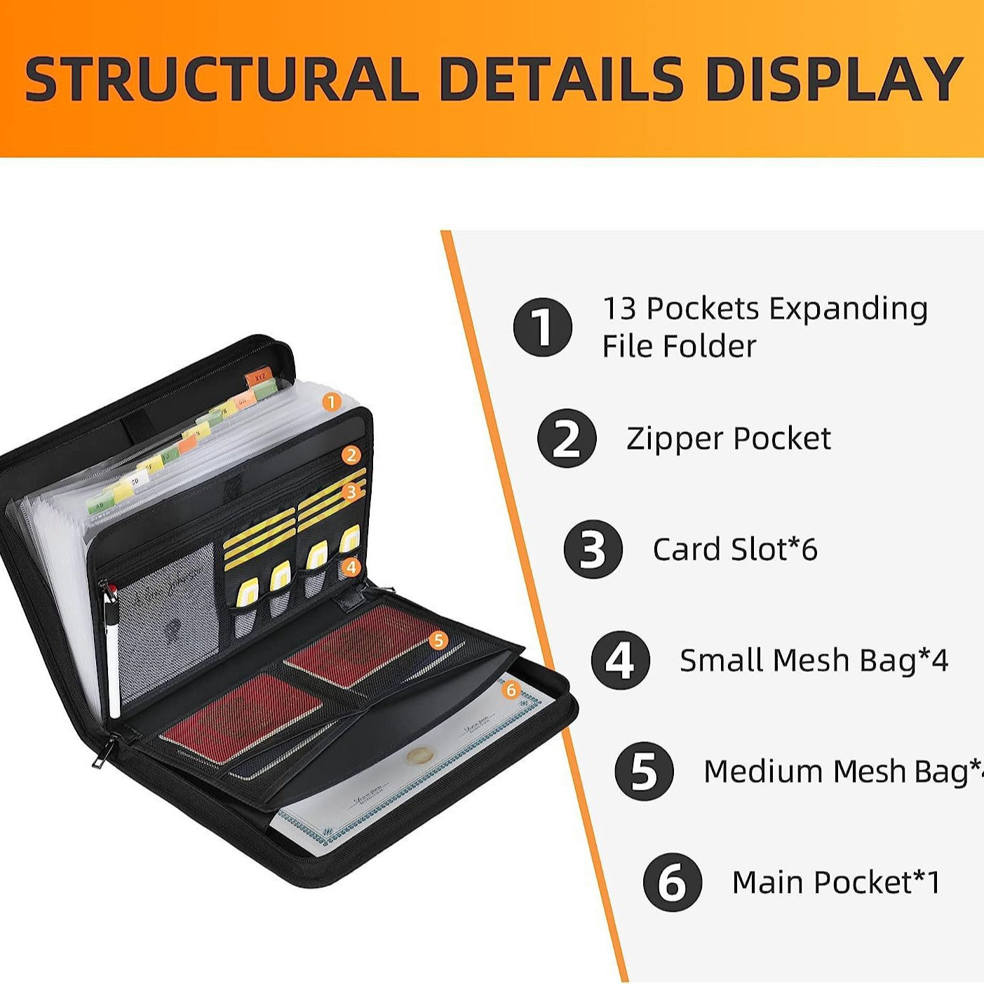 Expanding Accordion File Organizer - Fireproof & Waterproof Document Storage Case - Image 5