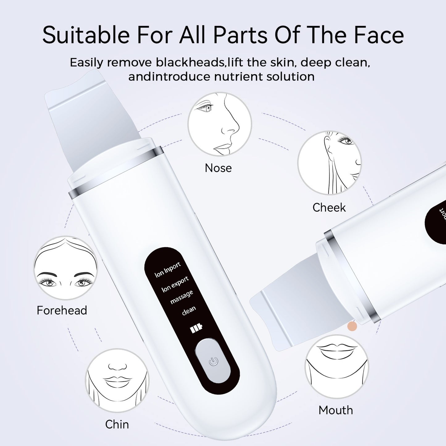 Rechargeable Ultrasonic Facial Spatula - Deep Pore Cleanser & Exfoliator - Image 4