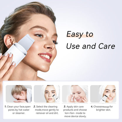 Rechargeable Ultrasonic Facial Spatula - Deep Pore Cleanser & Exfoliator - Image 5