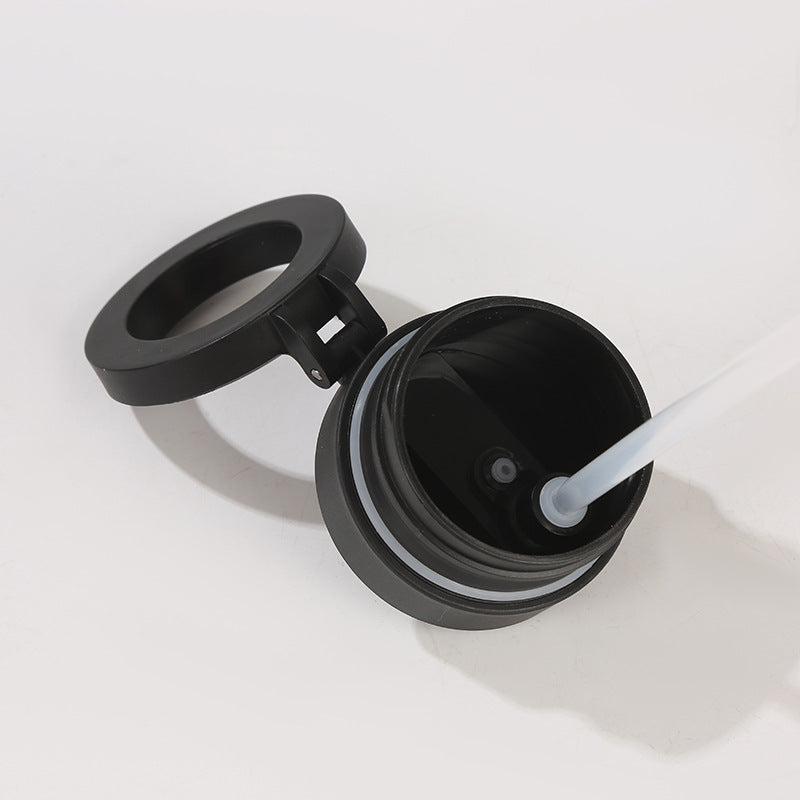 Stainless Steel Insulated Water Bottle with Integrated Magnetic Phone Stand - Black (24oz) - Image 2