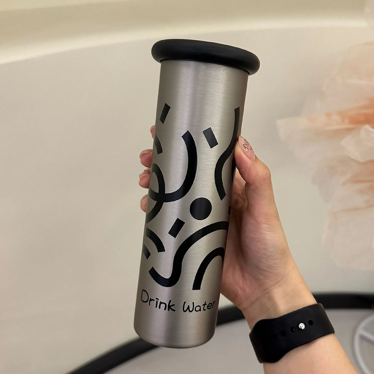 Mini Insulated Coffee Cup - 316 Stainless Steel, Portable & Stylish - Silver drink (300ml)