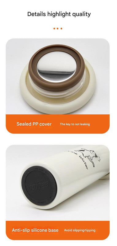 Mini Insulated Coffee Cup - 316 Stainless Steel, Portable & Stylish - Silver drink (300ml) - Image 8