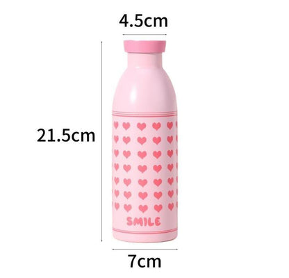 Cute Milk Bottle Thermos - 500ml Stainless Steel Insulated Water Bottle (Blue Prism) - Image 3