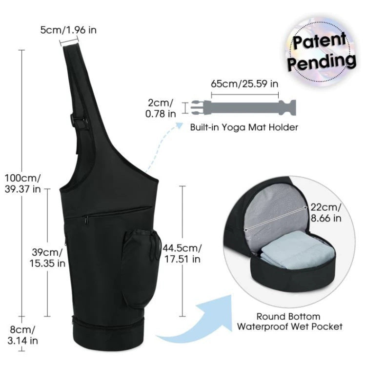 Green All-in-One Yoga Sling Bag - Fits Mat & Gear, Large Opening, Side Pockets - Image 3