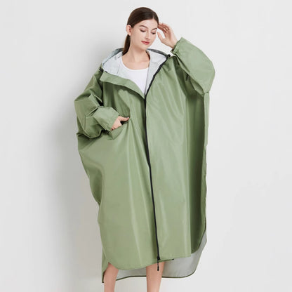 Matcha green Stylish Waterproof Raincoat Poncho - Long, Packable for Outdoor Travel & Hiking - Image 2